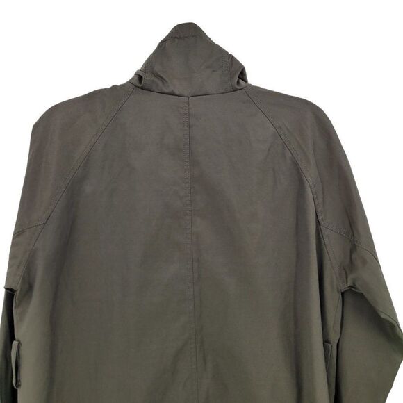 Kenneth Cole GIII Army Green Oversized Trench Raincoat S High Neck Mid Thigh - Picture 14 of 16